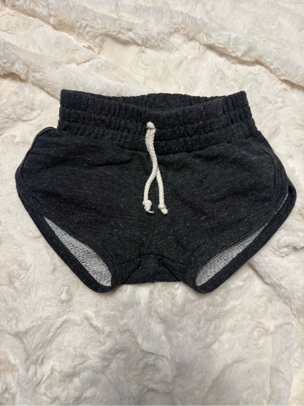 Kids Heather Black Drawstring Terry Shorts - Childhoods Clothing
